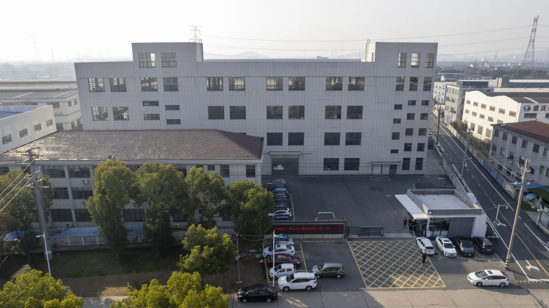 Aerial view of the Migreat Machinery factory in Jiangyin