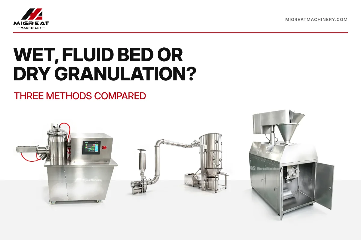 Wet, Fluid Bed and Dry Granulation Compared