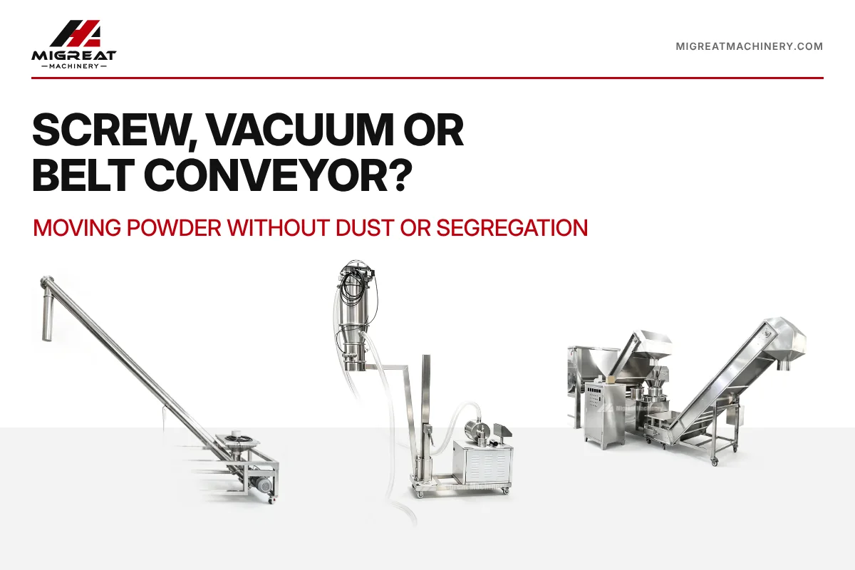 Screw, Vacuum and Belt Conveyors for Powder