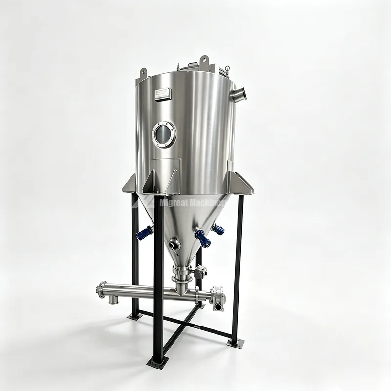 Cone storage hopper on a frame