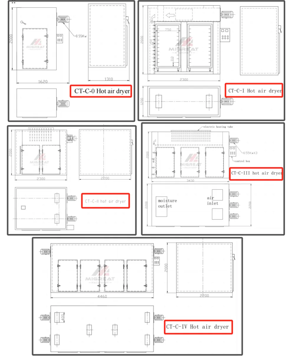 CT-C hot air dryer drawing