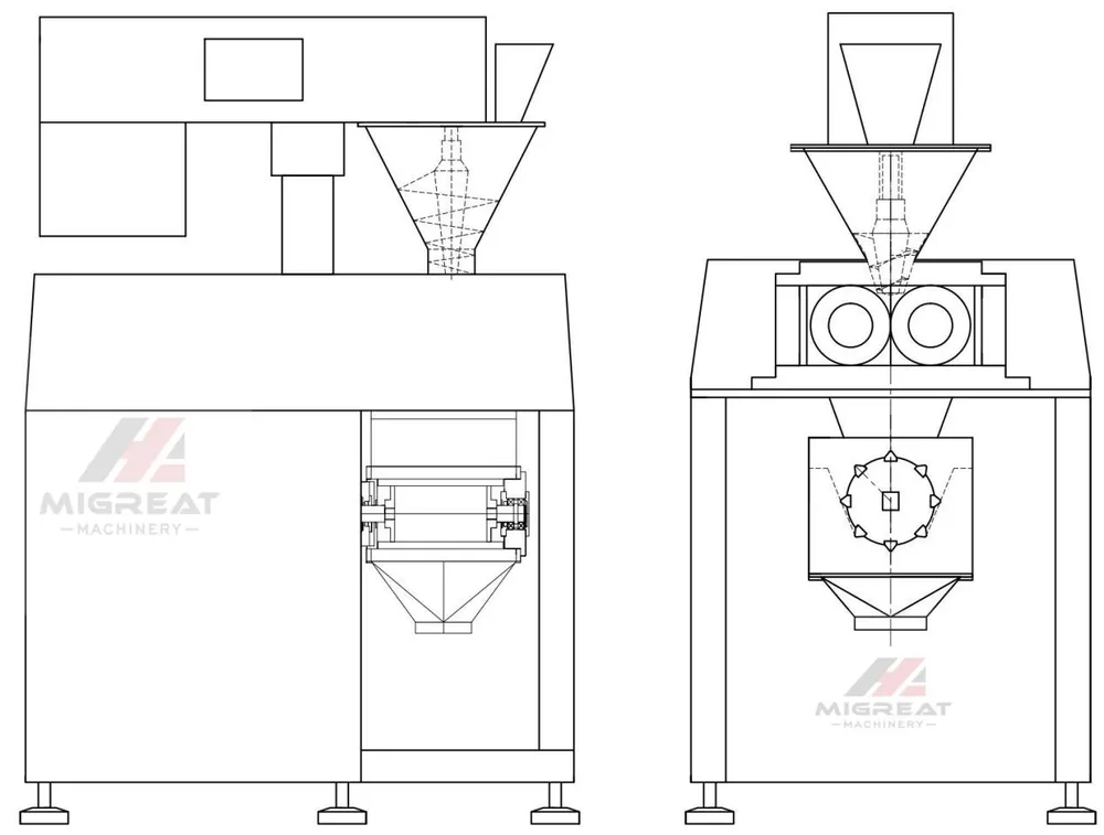 GK dry roller granulator drawing