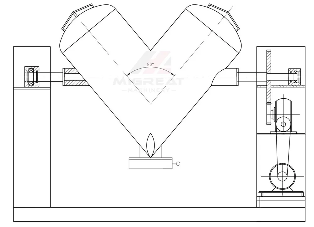 V shape mixer drawing