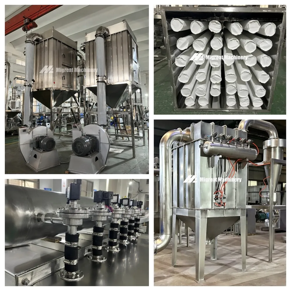 Pulse dust collector and filter bags of the WFJ mill