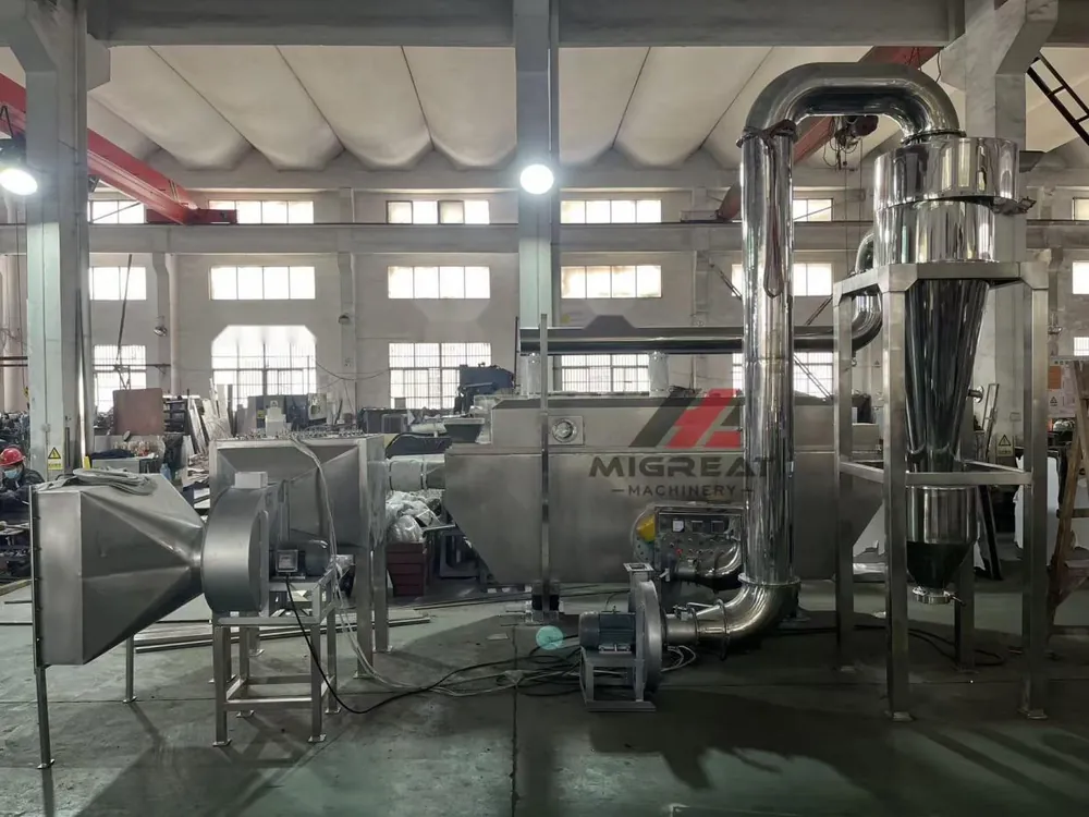 Dryer with cyclone and fan