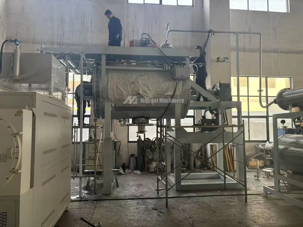 Dryer during assembly